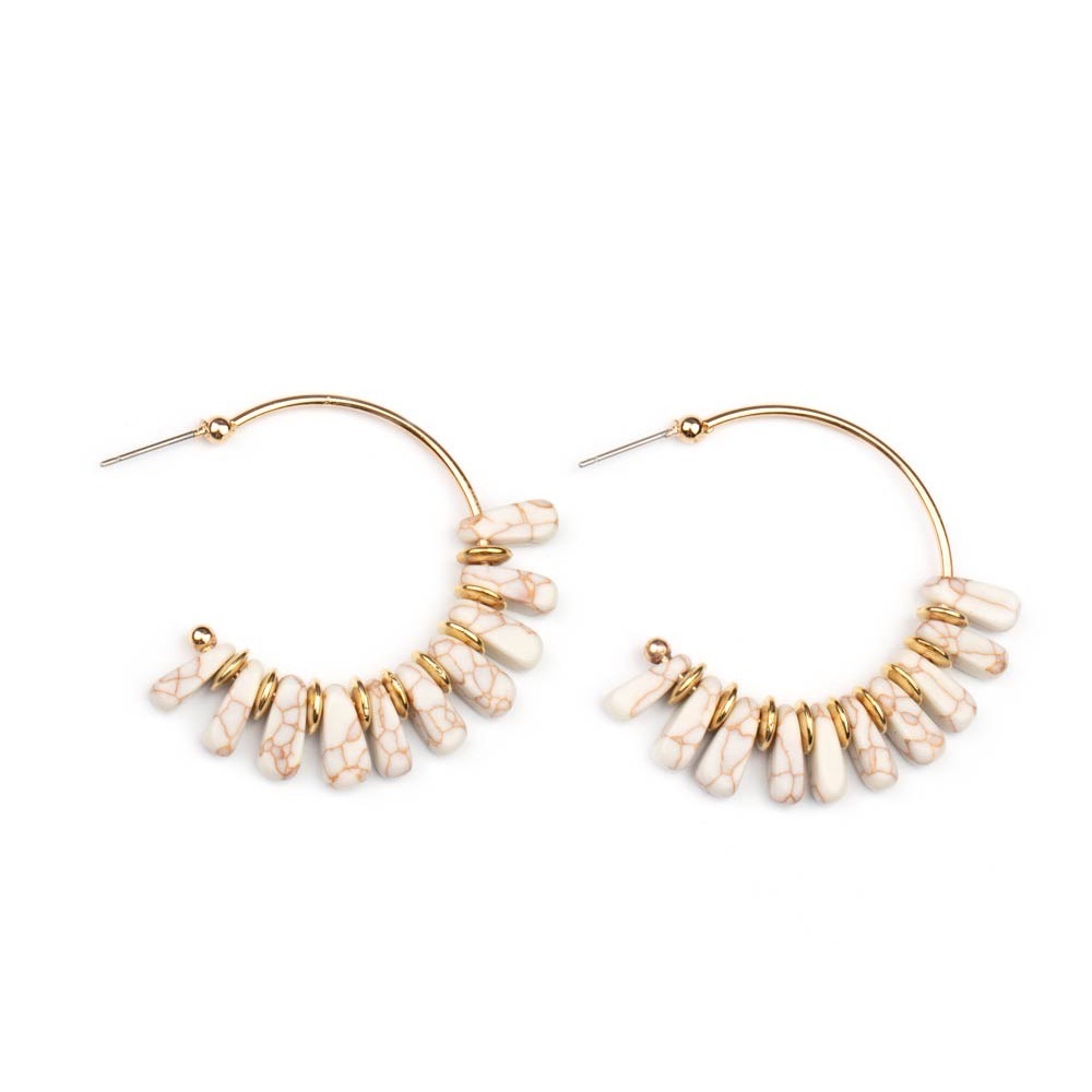 Poshly Primitive - White Earrings